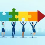 Inclusive leaders developing leadership their private success tips diverse team leading front executives whisks arrive jet driver company them off